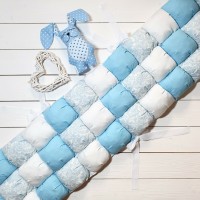 Бортик в кроватку Бомбон - Голубые мечты 30х120 см